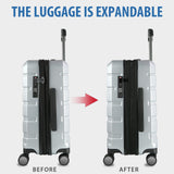 KROSER Hardside Expandable Carry On Luggage with Spinner Wheels & Built - in TSA Lock, Durable Suitcase Rolling Luggage with USB Port, Carry - On 20 - Inch, Silver Grey