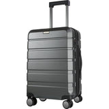 KROSER Hardside Expandable Carry On Luggage with Spinner Wheels & Built - in TSA Lock, Durable Suitcase Rolling Luggage with USB Port, Carry - On 20 - Inch Steel Grey