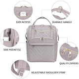 KROSER Laptop Backpack 17" Stylish Backpack Water Repellent College Casual Daypack with USB Port Travel Business Work Bag for Men/Women - Quilted Dusty Pink