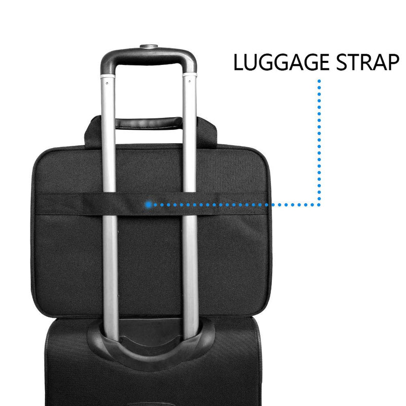 KROSER Laptop Bag 15.6 Inch Briefcase Messenger Bag Water Repellent Computer Case Shoulder Bag Durable Tablet Sleeve with RFID Pockets for Business/College/Women/Men - Black/Blue