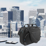 KROSER Laptop Bag 15.6 Inch Briefcase Messenger Bag Water Repellent Computer Case Shoulder Bag Durable Tablet Sleeve with RFID Pockets for Business/College/Women/Men - Black/Blue