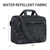 KROSER Laptop Bag 15.6 Inch Briefcase Messenger Bag Water Repellent Computer Case Shoulder Bag Durable Tablet Sleeve with RFID Pockets for Business/College/Women/Men - Black/Red