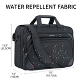 KROSER Laptop Bag 17.3 Inch Premium Laptop Briefcase, Expandable Water Repellent Laptop Shoulder Messenger Bag Durable Computer Case for Business/Travel/Men/Women (Black/Red)
