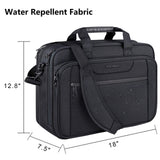 KROSER Laptop Bag Expandable Laptop Briefcase Fits Up to 17.3 Inch Laptop Water - Repellent Shoulder Messenger Bag Computer Bag for Travel/Business/Men/Women - Black