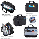 KROSER Laptop Bag Expandable Laptop Briefcase Fits Up to 17.3 Inch Laptop Water - Repellent Shoulder Messenger Bag Computer Bag for Travel/Business/Men/Women - Black