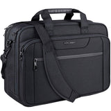 KROSER Laptop Bag Expandable Laptop Briefcase Fits Up to 17.3 Inch Laptop Water - Repellent Shoulder Messenger Bag Computer Bag for Travel/Business/Men/Women - Black