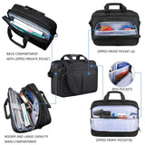 KROSER Laptop Bag Expandable Lightweight Briefcase for 17.3" Laptop Premium Business Work Bag Water - Repellent Messenger Bag with RFID Pockets for Travel/Women/Men - Black