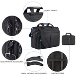 KROSER Laptop Bag Expandable Lightweight Briefcase for 17.3" Laptop Premium Business Work Bag Water - Repellent Messenger Bag with RFID Pockets for Travel/Women/Men - Black