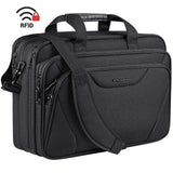 KROSER Laptop Bag Premium Laptop Briefcase Fits Up to 17.3 Inch Laptop Expandable Water - Repellent Shoulder Messenger Bag Computer Bag for Travel/Business/Men/Women - Black
