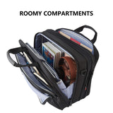 KROSER Laptop Bag Premium Laptop Briefcase Fits Up to 17.3 Inch Laptop Expandable Water - Repellent Shoulder Messenger Bag Computer Bag for Travel/Business/Men/Women - Black