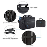 KROSER Laptop Bag Premium Laptop Briefcase Fits Up to 17.3 Inch Laptop Expandable Water - Repellent Shoulder Messenger Bag Computer Bag with RFID Pockets for Travel/Business/Men/Women - Black
