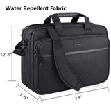 KROSER Laptop Bag Premium Laptop Briefcase Fits Up to 17.3 Inch Laptop Expandable Water - Repellent Shoulder Messenger Bag Computer Bag with RFID Pockets for Travel/Business/Men/Women - Black