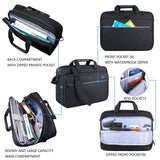 KROSER Laptop Bag Premium Laptop Briefcase Fits Up to 17.3 Inch Laptop Expandable Water - Repellent Shoulder Messenger Bag Computer Bag with RFID Pockets for Travel/Business/Men/Women - Black