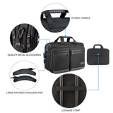 KROSER Laptop Bag Stylish Laptop Briefcase Fits Up to 17.3 Inch Expandable Water - Repellent Shoulder Messenger Bag Computer Bag with RFID Pockets for Business/Travel/College/Men/Women - Black