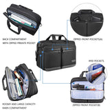 KROSER Laptop Bag Stylish Laptop Briefcase Fits Up to 17.3 Inch Expandable Water - Repellent Shoulder Messenger Bag Computer Bag with RFID Pockets for Business/Travel/College/Men/Women - Black