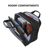 KROSER Laptop Bag Stylish Laptop Briefcase Fits Up to 17.3 Inch Expandable Water - Repellent Shoulder Messenger Bag Computer Bag with RFID Pockets for Business/Travel/College/Men/Women - Black