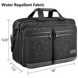 KROSER Laptop Bag Stylish Laptop Briefcase Fits Up to 17.3 Inch Expandable Water - Repellent Shoulder Messenger Bag Computer Bag with RFID Pockets for Business/Travel/College/Men/Women - Black