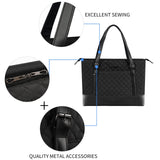 KROSER Laptop Tote Bag 15.6 Inch with USB Port, Large Work Tote Bag Computer Shoulder Bag for Women, Laptop Case for Office Business Travel(Quilted)