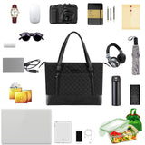 KROSER Laptop Tote Bag 15.6 Inch with USB Port, Large Work Tote Bag Computer Shoulder Bag for Women, Laptop Case for Office Business Travel(Quilted)