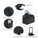 KROSER Rolling Laptop Bag for Men Women, Rolling Laptop Wheeled Briefcase for Business Fits Up to 17.3 Inch Laptop, Water - Repellent Wheeled Computer Bag Roller Case with RFID Pockets for Travel