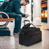 KROSER Rolling Laptop Bag for Men Women, Rolling Laptop Wheeled Briefcase for Business Fits Up to 17.3 Inch Laptop, Water - Repellent Wheeled Computer Bag Roller Case with RFID Pockets for Travel