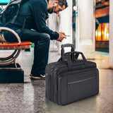 KROSER Rolling Laptop Bag Premium Wheeled Briefcase Fits Up to 17.3 Inch Laptop Overnight Roller Case Computer Bag with RFID Pockets for Travel/Business/Men/Women - Black