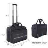 KROSER Rolling Laptop Bag Premium Wheeled Briefcase Fits Up to 17.3 Inch Laptop Overnight Roller Case Computer Bag with RFID Pockets for Travel/Business/Men/Women - Black