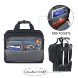 KROSER Rolling Laptop Bag Premium Wheeled Briefcase Fits Up to 17.3 Inch Laptop Overnight Roller Case Computer Bag with RFID Pockets for Travel/Business/Men/Women - Black