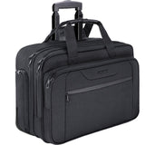 KROSER Rolling Laptop Bag Premium Wheeled Briefcase Fits Up to 17.3 Inch Laptop Overnight Roller Case Computer Bag with RFID Pockets for Travel/Business/Men/Women - Black