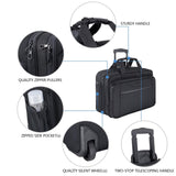 KROSER Rolling Laptop Bag Premium Wheeled Briefcase Fits Up to 17.3 Inch Laptop Overnight Roller Case Computer Bag with RFID Pockets for Travel/Business/Men/Women - Black