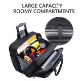 KROSER Rolling Laptop Bag Premium Wheeled Briefcase Fits Up to 17.3 Inch Laptop Overnight Roller Case Computer Bag with RFID Pockets for Travel/Business/Men/Women - Black