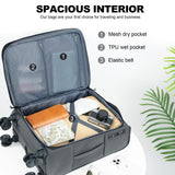 KROSER Softside Expandable Carry On Luggage with Front Business Pockets，20 Inch Suitcases with Spinner Wheels & Built - in TSA Lock, Durable Suitcase Rolling Luggage with USB Port, Grey