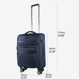 KROSER Softside Expandable checked Luggage with Front Business Pockets，24 Inch Suitcases with Spinner Wheels & Built - in TSA Lock, Durable Suitcase Rolling Luggage, Navy