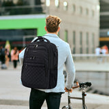 KROSER Travel Laptop Backpack 17 Inch Large Computer Backpack Water - Repellent Daypack with USB Charging Port RFID Pockets for Work/Business/College/Men/Women(Quilted)