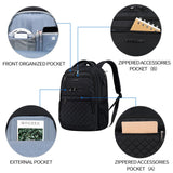 KROSER Travel Laptop Backpack 17 Inch Large Computer Backpack Water - Repellent Daypack with USB Charging Port RFID Pockets for Work/Business/College/Men/Women(Quilted)
