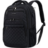 KROSER Travel Laptop Backpack 17 Inch Large Computer Backpack Water - Repellent Daypack with USB Charging Port RFID Pockets for Work/Business/College/Men/Women(Quilted)