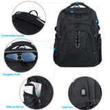KROSER Travel Laptop Backpack 18.4 Inch XXXL Gaming Backpack with Hard Shell Saferoom RFID Pockets Water - Repellent Business College Daypack Stylish Laptop Bag for Men/Women - Black