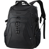 KROSER Travel Laptop Backpack 18.4 Inch XXXL Gaming Backpack with Hard Shell Saferoom RFID Pockets Water-Repellent Business College Daypack Stylish Laptop Bag for Men/Women-Black