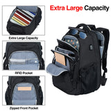 KROSER Travel Laptop Backpack 18.4 Inch XXXL Gaming Backpack with Hard Shell Saferoom RFID Pockets Water - Repellent Business College Daypack Stylish Laptop Bag for Men/Women - Black