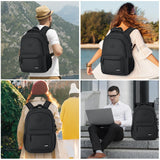 KROSIAS Black Backpack for Men and Women, School Backpack Teens Boys and Girls 15.6 Inch Laptop Bookbag with USB Charger for High School College Work Travel Business