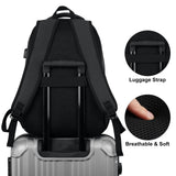 KROSIAS Black Backpack for Men and Women, School Backpack Teens Boys and Girls 15.6 Inch Laptop Bookbag with USB Charger for High School College Work Travel Business