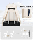 KROSIAS School Backpack for Girls, Cute Kawaii Plaid Kids Bookbag Large 15.6 Inch Laptop Bag for Middle High School College Backpacks for Women Students Teenager, Beige