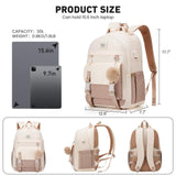 KROSIAS School Backpack for Teen Girls, 15.6 Inch College Backpack Elementary Middle High School Bag Large Cute Bookbags, Lightweight Laptop Backpacks Casual Daypack Kids Book Bag for Women Students