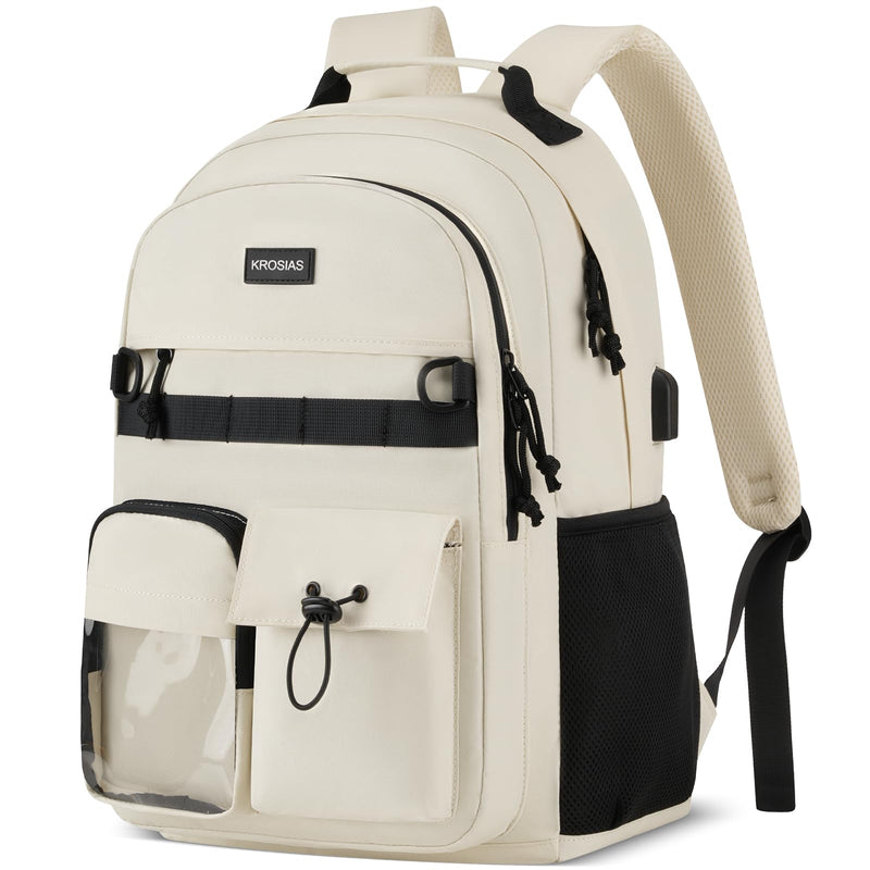 KROSIAS School Backpack for Women, 15.6 Inch Laptop Bookbag for Teen Girls Students College Backpacks with USB Charging Port for Business Work Travel Trip