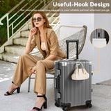 Krute Carry On Luggage 20 inch Aluminum Frame Luggage with Spinner Wheels Hardshell No Zipper PC+ABS TSA Lock Zipperless Suitcases
