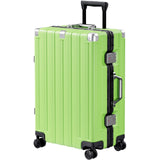 Krute Zipperless Luggage 24 Inch Aluminum Frame Suitcase with Spinner Wheels PC+ABS Hardide Checked Luggage TSA Approved