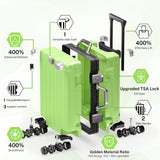 Krute Zipperless Luggage 24 Inch Aluminum Frame Suitcase with Spinner Wheels PC+ABS Hardide Checked Luggage TSA Approved