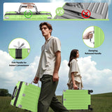 Krute Zipperless Luggage 24 Inch Aluminum Frame Suitcase with Spinner Wheels PC+ABS Hardide Checked Luggage TSA Approved