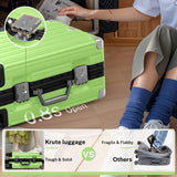 Krute Zipperless Luggage 24 Inch Aluminum Frame Suitcase with Spinner Wheels PC+ABS Hardide Checked Luggage TSA Approved
