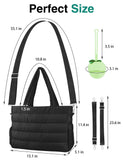 KUBYA Diaper Bag Tote, Puffer Diaper Tote Bags for Women Lightweight Travel Work Hospital Baby Bag Crossbody Mommy Bag